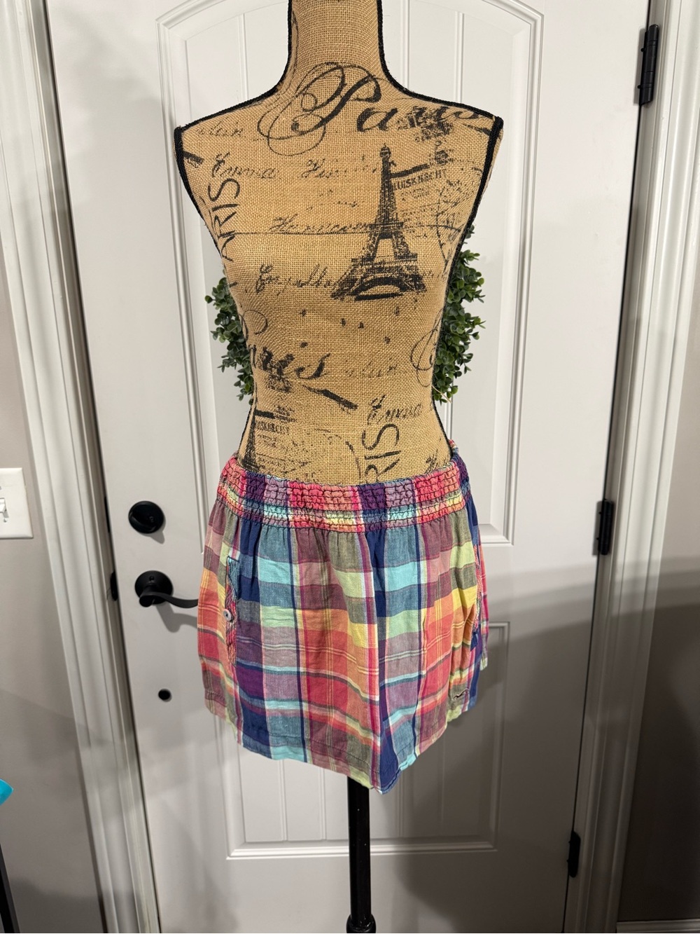 Hollister Multicolor Plaid Mini Skirt